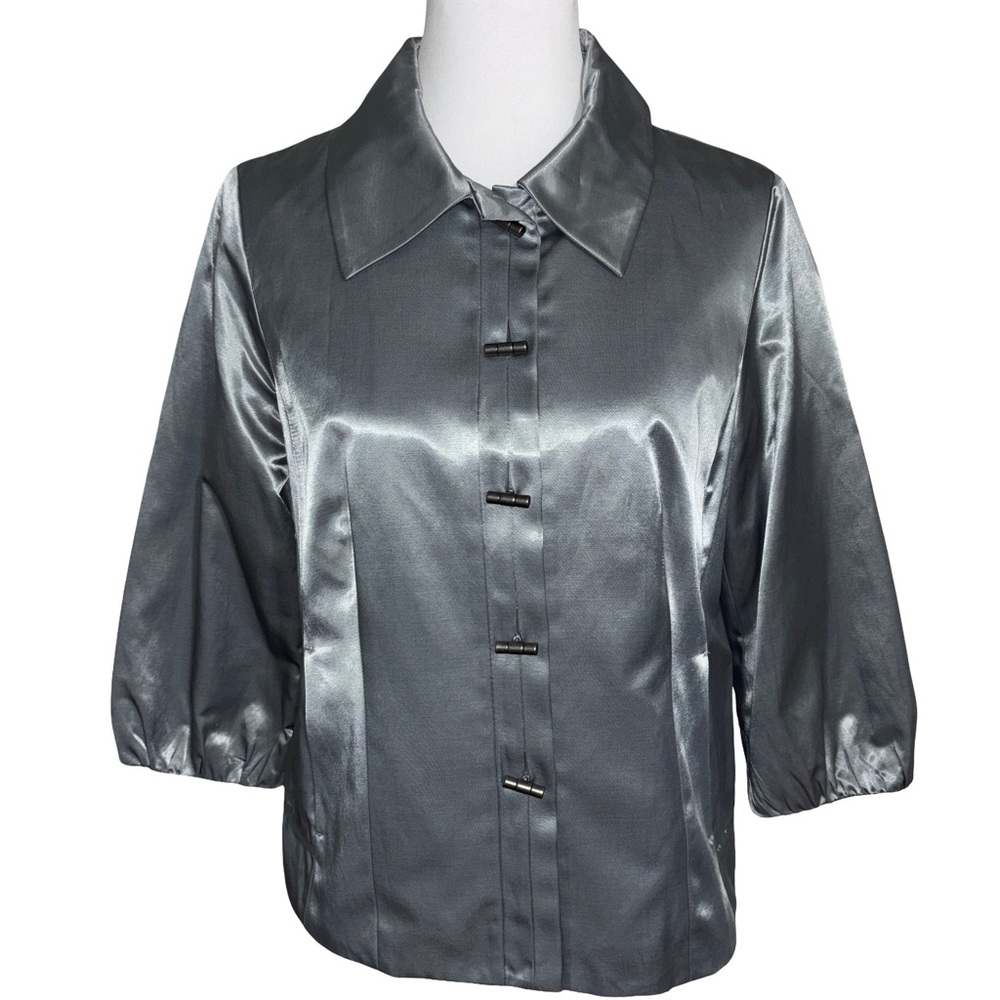 Chico's Metallic Gray Blazer - Picture 1 of 5